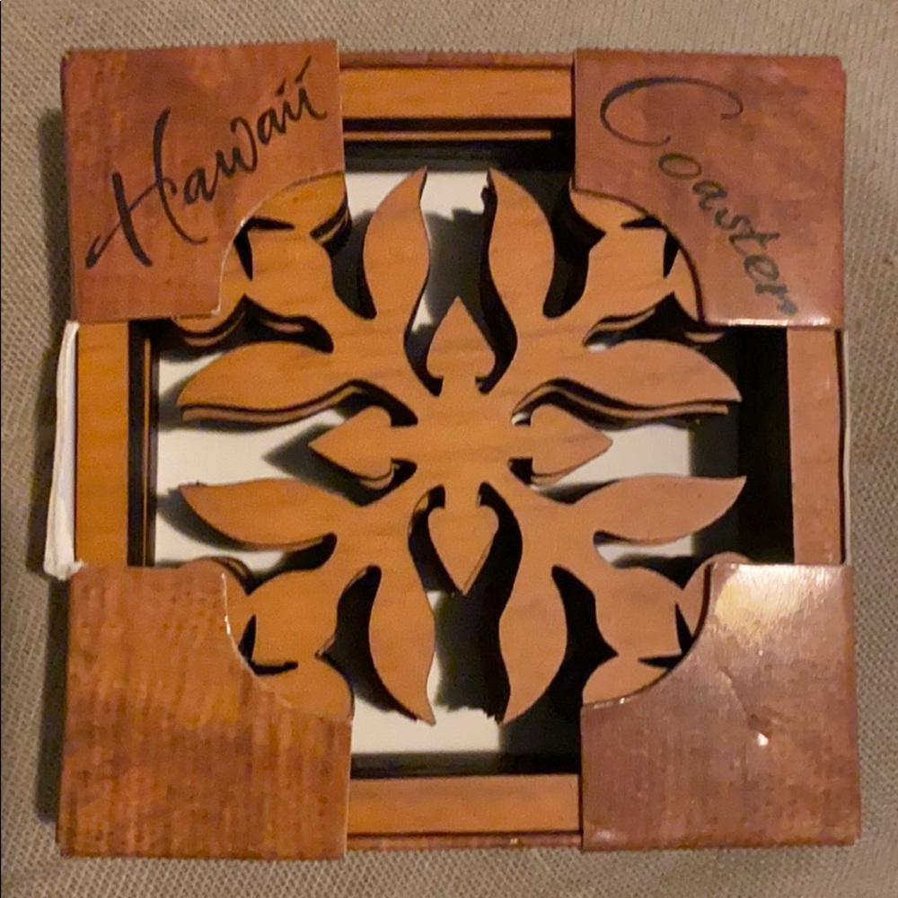 Plumeria Design Hawai’i Coaster Set of 4
